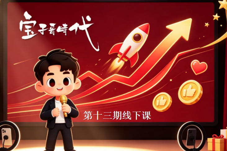 宝子哥抖音直播第13期VIP线下课9月5-6日,26年最值得看的直播课程,快速突破直播间流量瓶颈,打造高效起号闭环-旺仔资源库