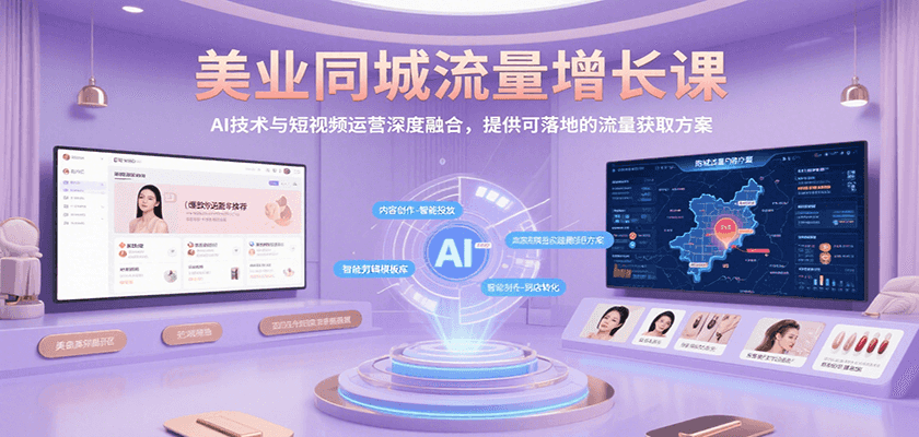 美业同城流量增长课，AI技术与短视频运营深度融合，提供可落地的流量获取方案-旺仔资源库