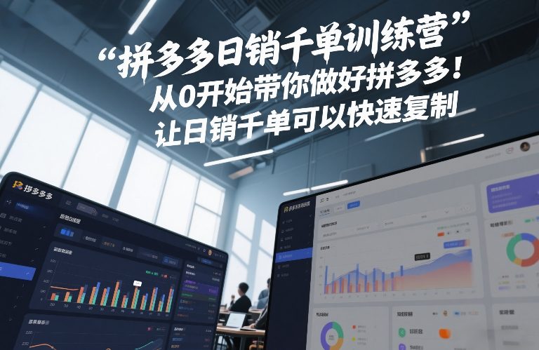 拼多多日销千单训练营，从0开始带你做好拼多多，让日销千单可以快速复制(更新26年3月)-旺仔资源库