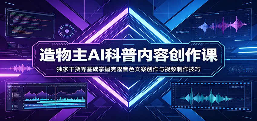 AI科普内容创作课:独家干货零基础掌握克隆音色文案创作与视频制作技巧-旺仔资源库