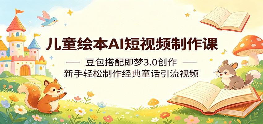 儿童绘本AI短视频制作课:豆包搭配即梦3.0创作,新手轻松制作经典童话引流视频-旺仔资源库
