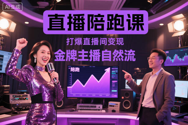 直播陪跑课，金牌主播自然流打爆直播间，复制高变现玩法-旺仔资源库