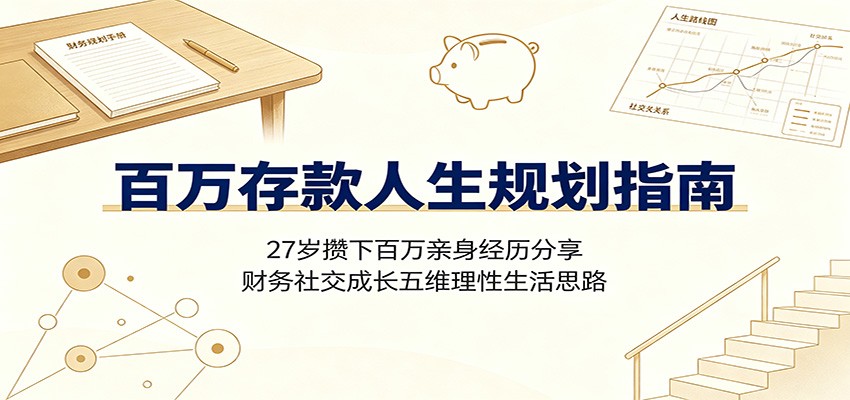 百万存款人生规划指南：27岁攒下百万亲身经历分享，财务社交成长五维理性生活思路-旺仔资源库