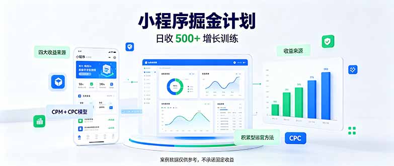 一部手机日入500+，微信小程序掘金计划，四种收入来源，长期稳定可靠-旺仔资源库