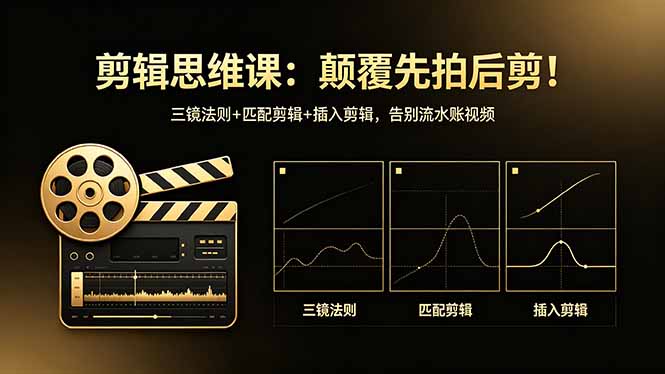 剪辑思维课：颠覆先拍后剪！三镜法则+匹配剪辑+插入剪辑，告别流水账视频-旺仔资源库