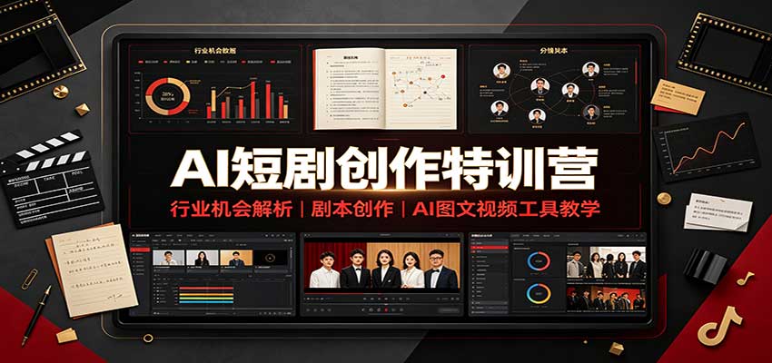 AI短剧创作特训营:行业机会解析,剧本创作,AI图文视频工具教学(文字版)-旺仔资源库