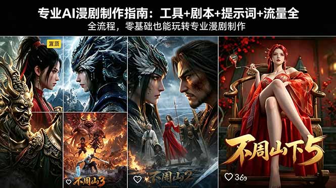专业AI漫剧制作指南：工具+剧本+提示词+流量全流程，零基础也能玩转专业漫剧制作-旺仔资源库