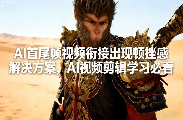 AI首尾帧视频衔接出现顿挫感解决方案，AI视频剪辑学习必看-旺仔资源库