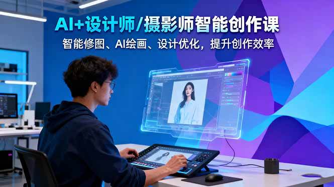 AI+设计师/摄影师智能创作课:智能修图、AI绘画、设计优化,提升创作效率-旺仔资源库