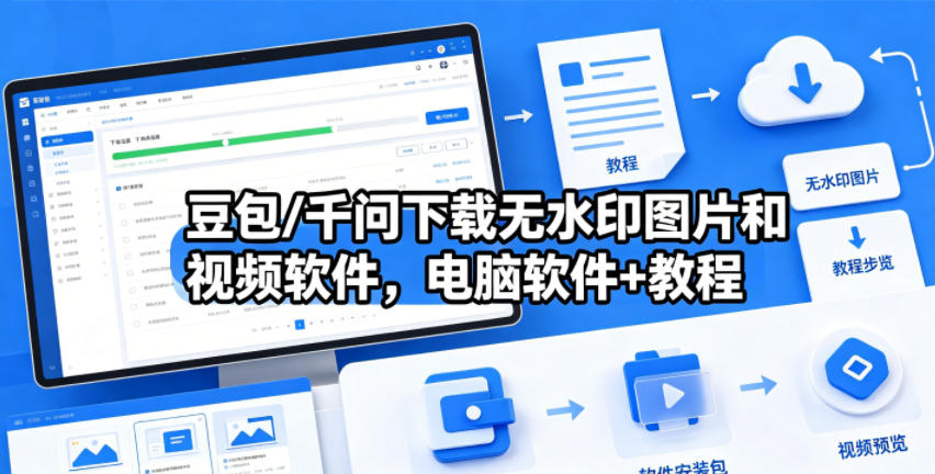豆包/千问下载无水印图片和视频软件，电脑软件+教程-旺仔资源库