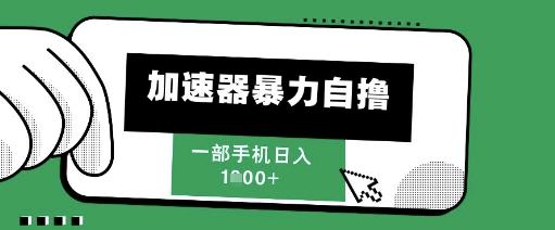 205新风口，加速器暴力自撸，单机日入1k+【揭秘】-旺仔资源库