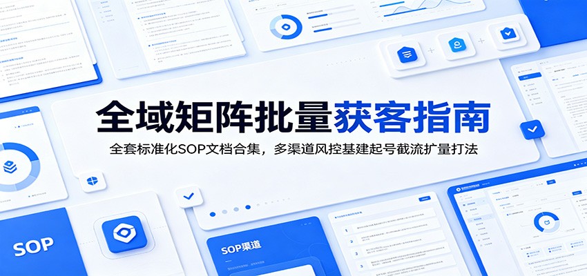 全域矩阵批量获客指南：全套标准化SOP文档合集，多渠道风控基建起号截流扩量打法-旺仔资源库