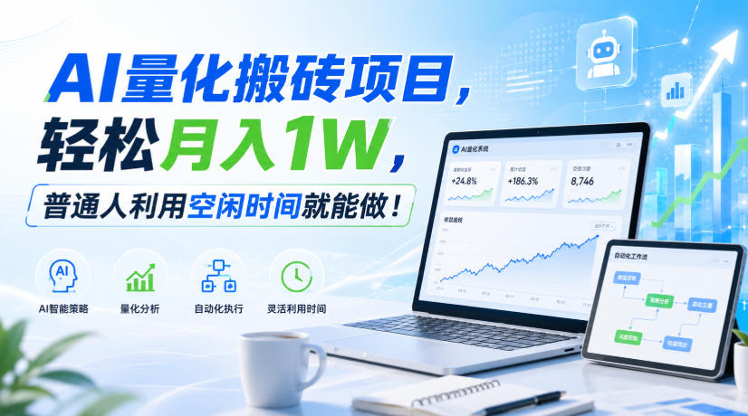 AI量化搬砖项目，轻松月入1W，普通人利用空闲时间就能做！【揭秘】-旺仔资源库
