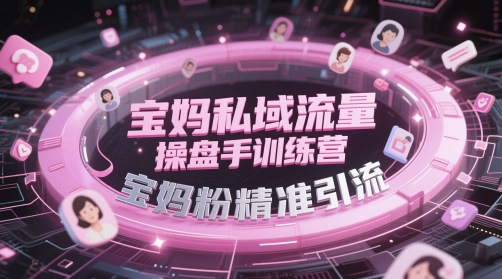 宝妈私域流量操盘手训练营，宝妈粉精准引流-旺仔资源库