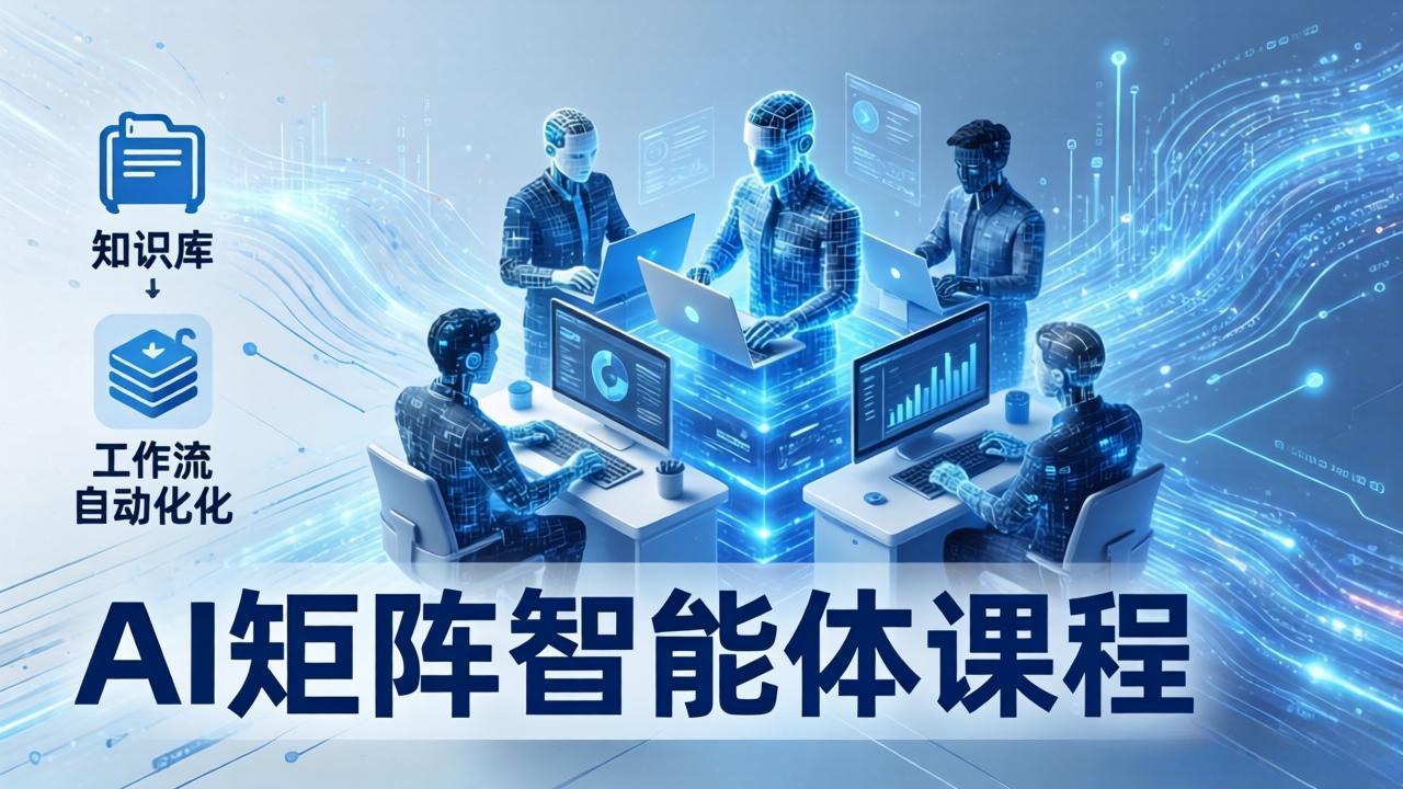 AI矩阵智能体实战：100个数字员工批量生产内容，文本知识库+工作流自动化全搞定-旺仔资源库