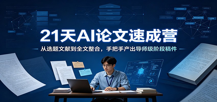 21天AI论文速成营：从选题文献到全文整合，手把手产出导师级阶段稿件-旺仔资源库