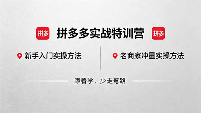 拼多多实战特训营(更新5月3-旺仔资源库