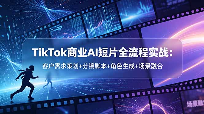TikTok商业AI短片全流程实战：客户需求策划+分镜脚本+角色生成+场景融合-旺仔资源库