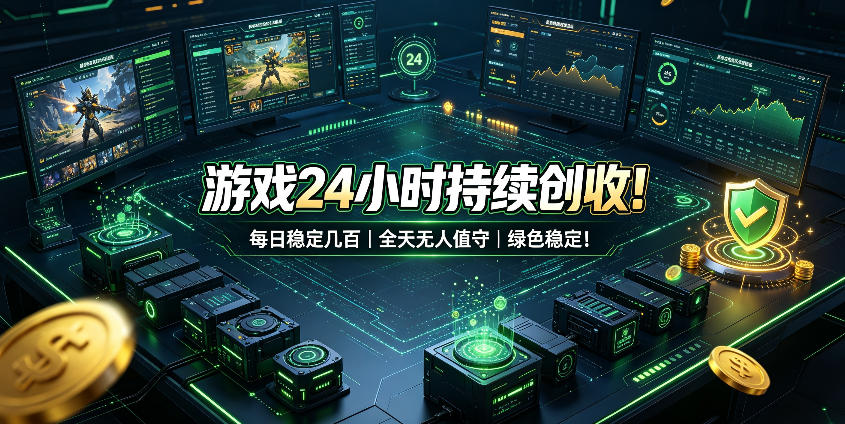 游戏24小时持续创收！每日稳定几百，全天无人值守，绿色稳定！【揭秘】-旺仔资源库