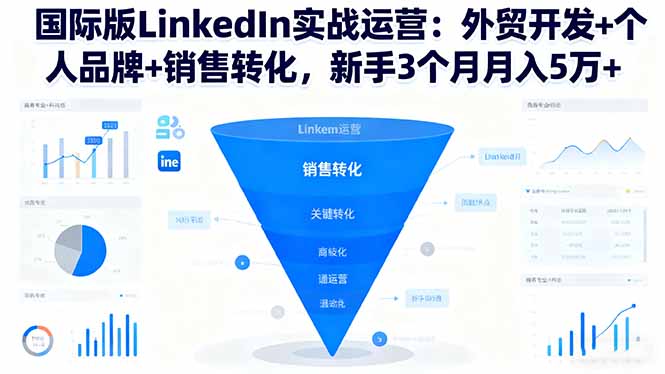 国际版LinkedIn实战运营:外贸开发+个人品牌+销售转化,新手3个月月入5万+-旺仔资源库