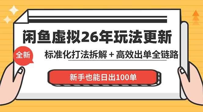 闲鱼虚拟从0到1系统化运营课程：标准化打法拆解 + 高效出单全链路教学，新手也能日出100单-旺仔资源库