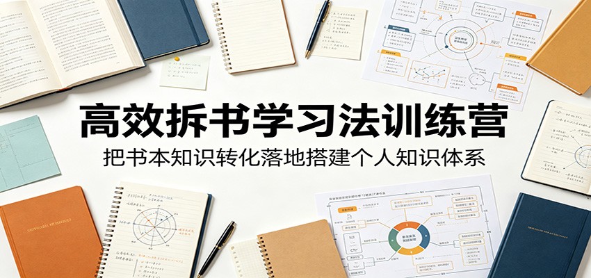 高效拆书学习法训练营,把书本知识转化落地搭建个人知识体系-旺仔资源库