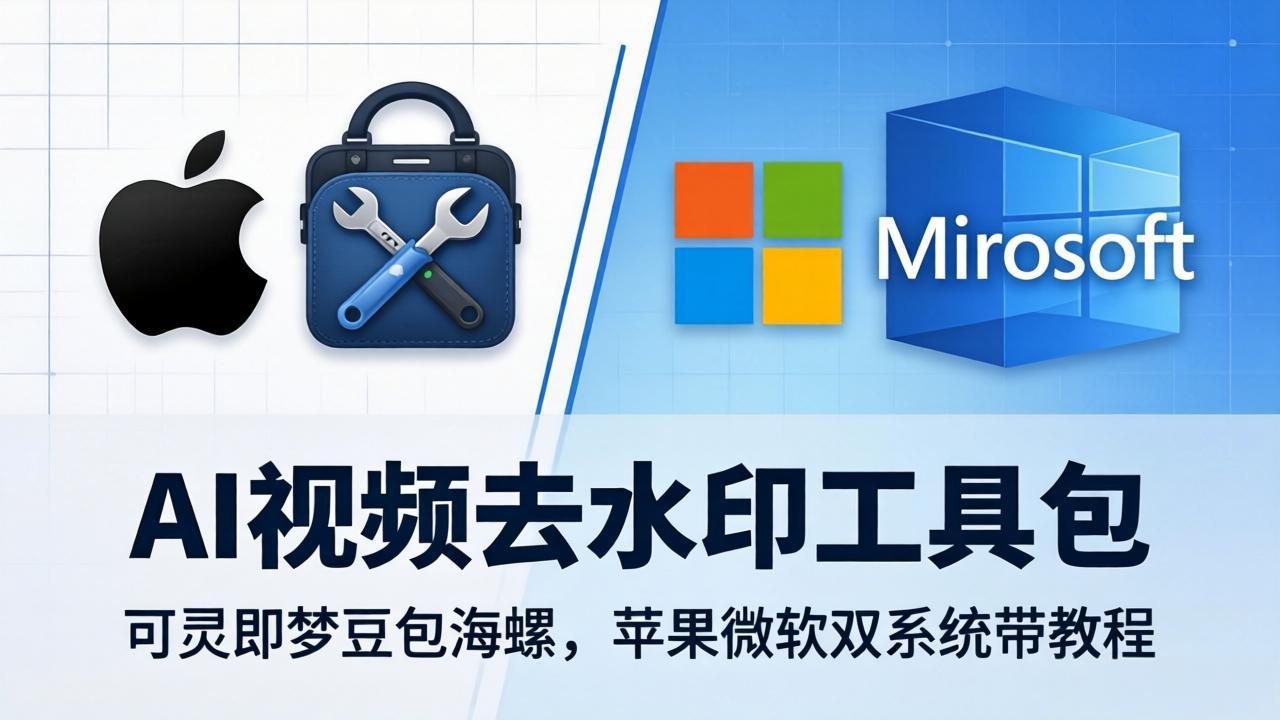 AI视频去水印工具包：可灵即梦豆包海螺，苹果微软双系统带教程-旺仔资源库