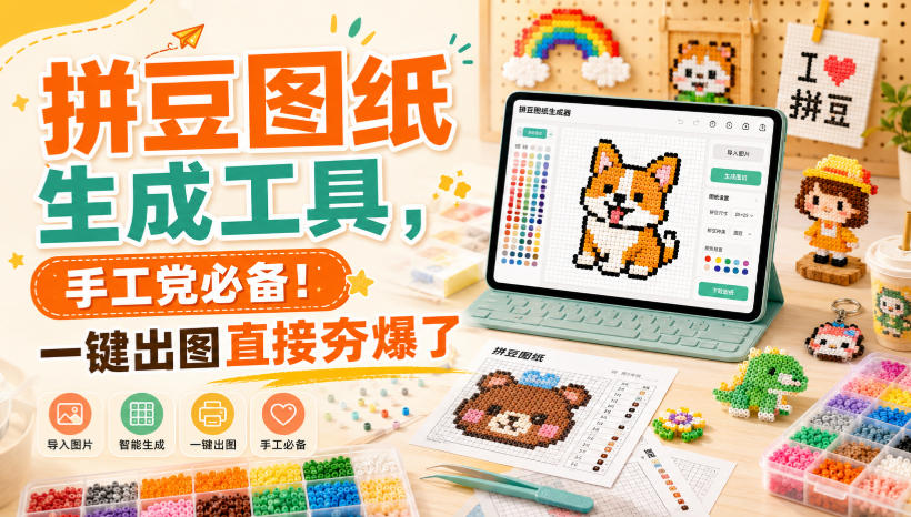拼豆图纸生成工具,手工党必备!一键出图直接夯爆了-旺仔资源库