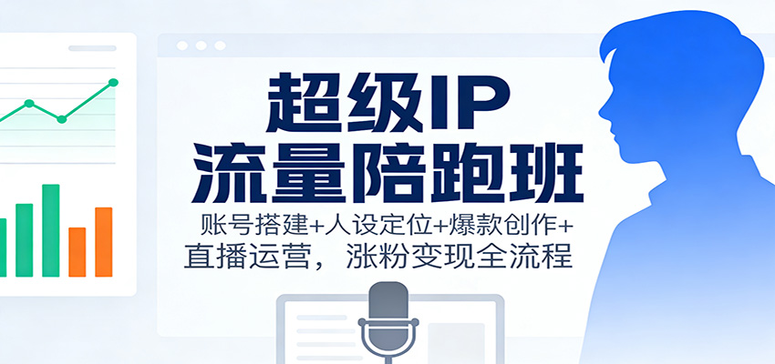 超级IP流量陪跑班：账号搭建+人设定位+爆款创作+直播运营，涨粉变现全流程-旺仔资源库