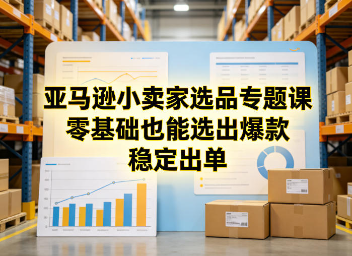 亚马逊小卖家选品专题课，零基础也能选出爆款，稳定出单-旺仔资源库