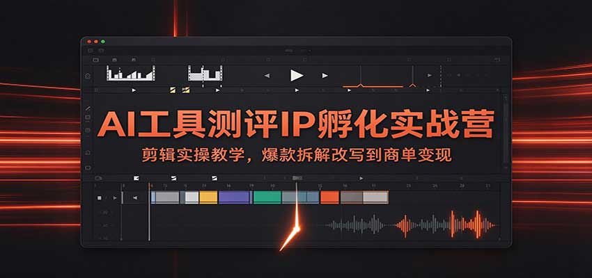 AI工具测评IP孵化实战营:剪辑实操教学,爆款拆解改写到商单变现-旺仔资源库
