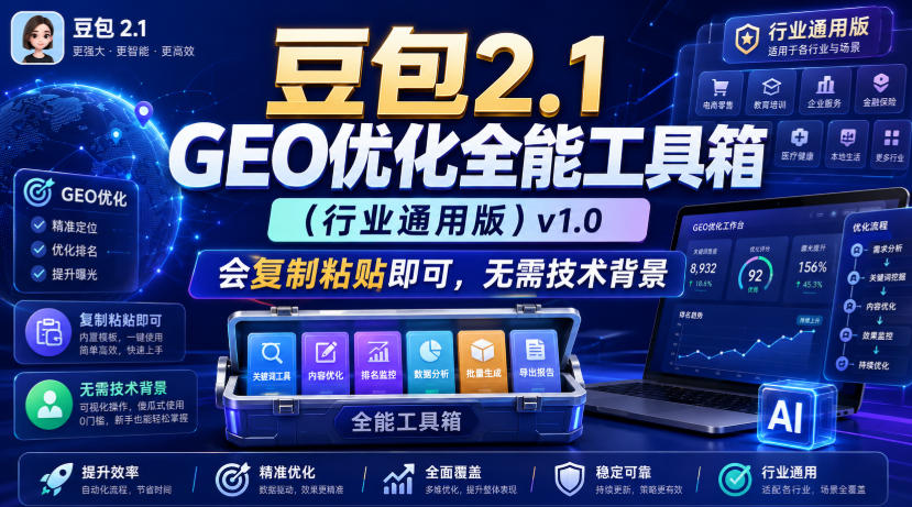 豆包2.1 GEO优化全能工具箱(行业通用版)v1.0,会复制粘贴即可,无需技术背景-旺仔资源库
