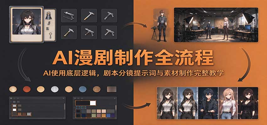 AI漫剧制作全流程:AI使用底层逻辑,剧本分镜提示词与素材制作完整教学-旺仔资源库
