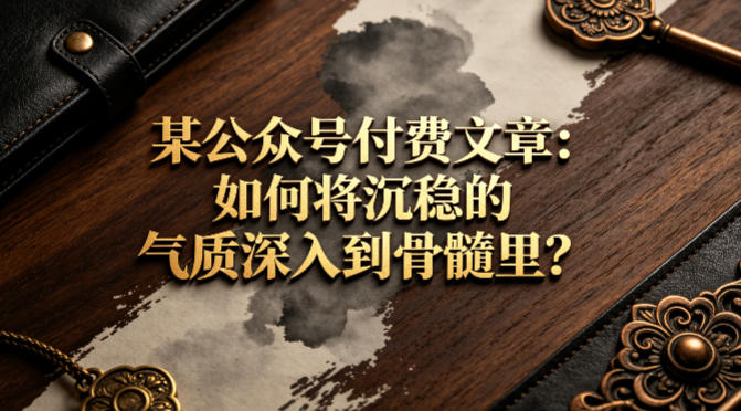 某公众号付费文章:如何将沉稳的气质深入到骨髓里?-旺仔资源库