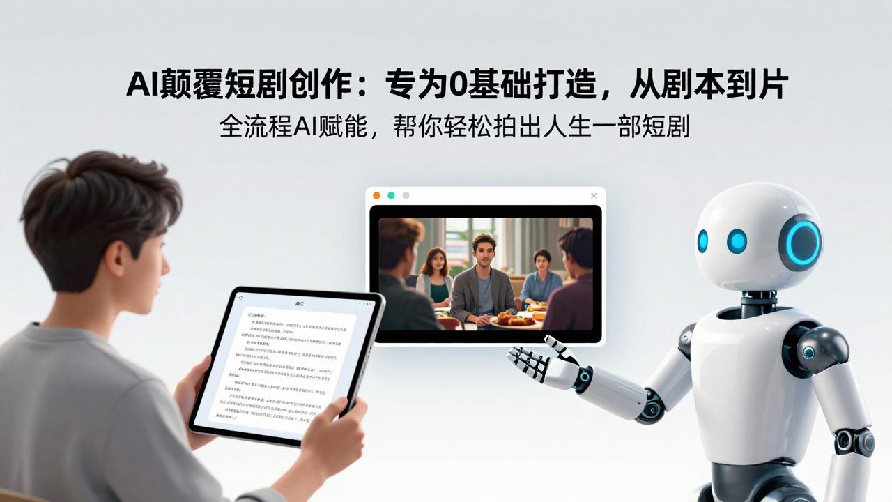 AI颠覆短剧创作：专为0基础打造，从剧本到成片全流程AI赋能，帮你轻松拍出人生第一部短剧-旺仔资源库