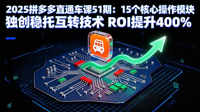 2025拼多多直通车课51期：15个核心操作模块 独创稳托互转技术 ROI提升400%-旺仔资源库