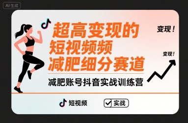 超高变现的短视频减肥细分赛道，减肥账号抖音实战训练营-旺仔资源库