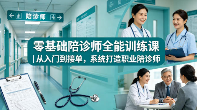 零基础陪诊师全能训练课｜从入门到接单，系统打造职业陪诊师-旺仔资源库