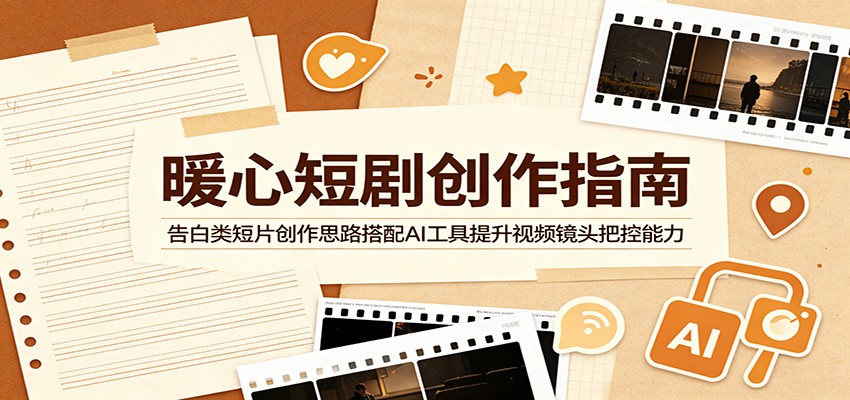 暖心短剧创作指南：告白类短片创作思路搭配AI工具提升视频镜头把控能力-旺仔资源库