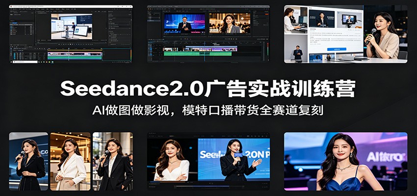 Seedance2.0广告实战训练营：AI做图做影视，模特口播带货全赛道复刻-旺仔资源库