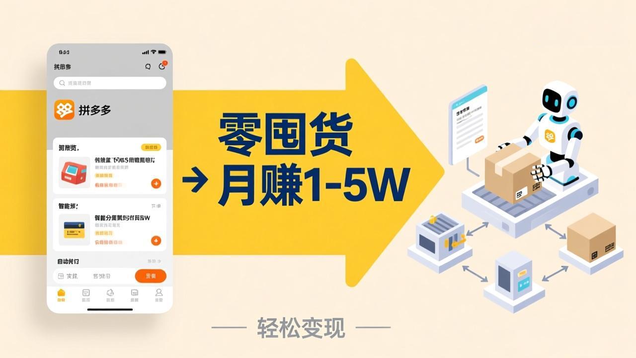 不用囤货不用跑单!拼多多虚拟玩法,机器人管理发货和客服,帮你月赚 1-5W-旺仔资源库