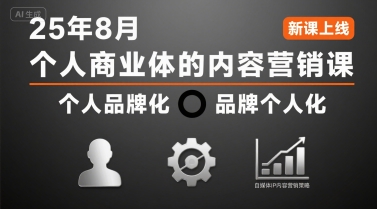 个人商业体的内容营销课25年8月，个人品牌化，品牌个人化，自媒体ip内容营销策略-旺仔资源库