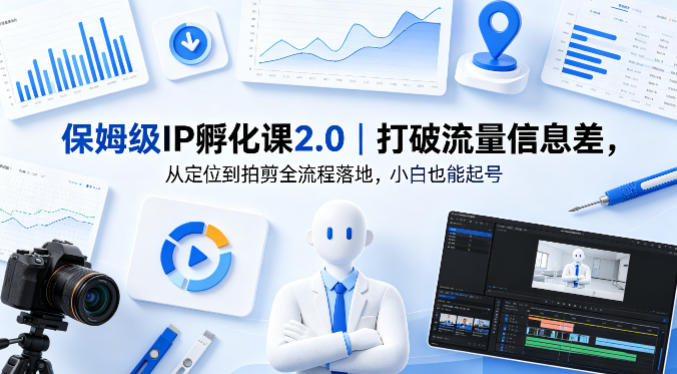保姆级IP孵化课2.0｜打破流量信息差，从定位到拍剪全流程落地，小白也能起号-旺仔资源库