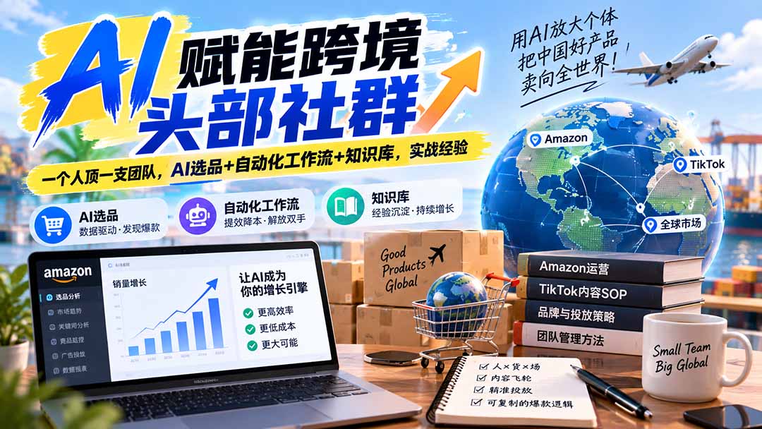 AI赋能跨境头部社群-更新1023:一个人顶一支团队,AI选品+自动化工作流+知识库,实战经验-旺仔资源库