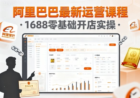 阿里巴巴最新运营课程，1688零基础开店实操-旺仔资源库