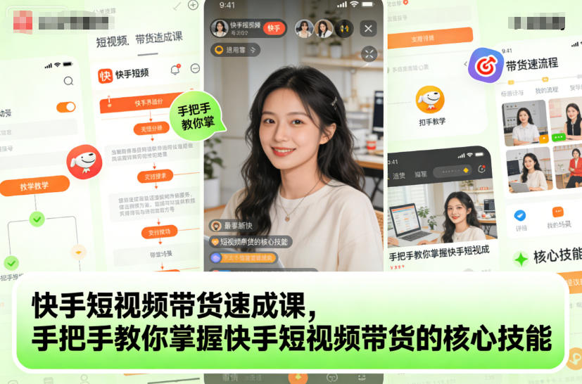快手短视频带货速成课，手把手教你掌握快手短视频带货的核心技能-旺仔资源库