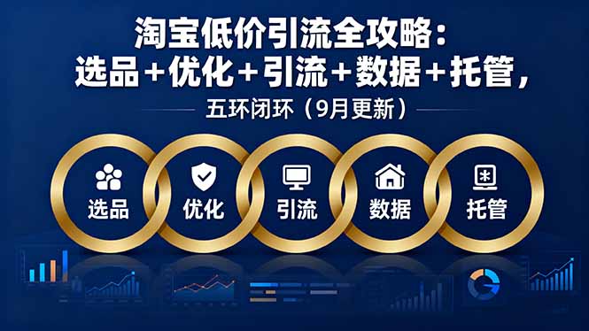 淘宝低价引流全攻略：选品＋优化＋引流＋数据＋托管，五环闭环(9月更新-旺仔资源库