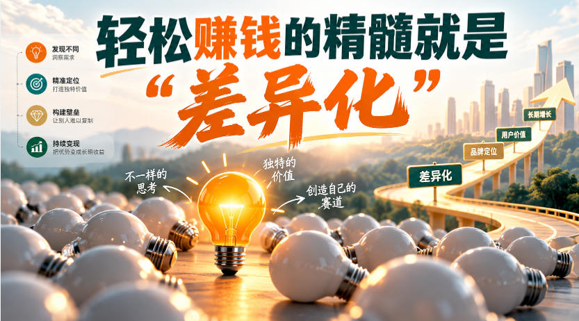 某公众号付费文章：轻松賺钱的精髓就是“差异化”-旺仔资源库
