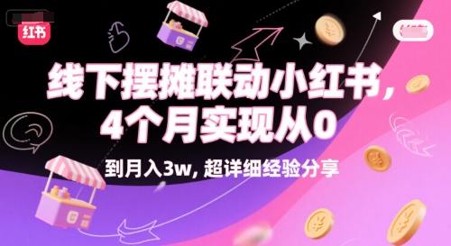 线下摆摊联动小红书，4 个月实现从 0 到月入3w，超详细经验分享-旺仔资源库
