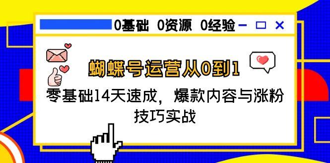 蝴蝶号运营从0到1，零基础14天速成，爆款内容与涨粉技巧实战-旺仔资源库